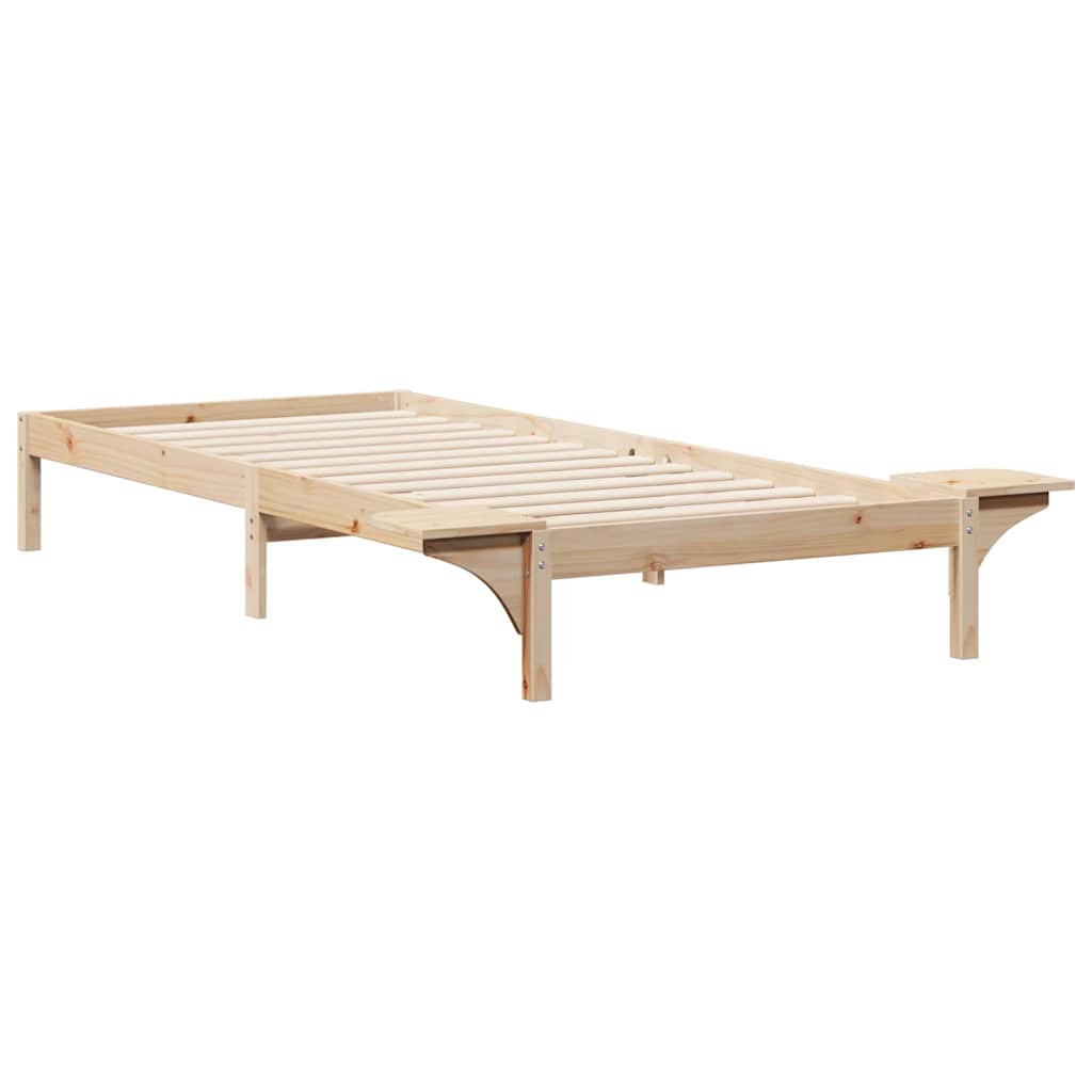Bettgestell mit Nachttischen Natur 80 x 220 cm