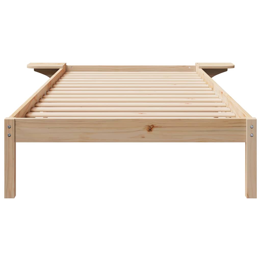 Bettgestell mit Nachttischen Natur 90 x 220 cm