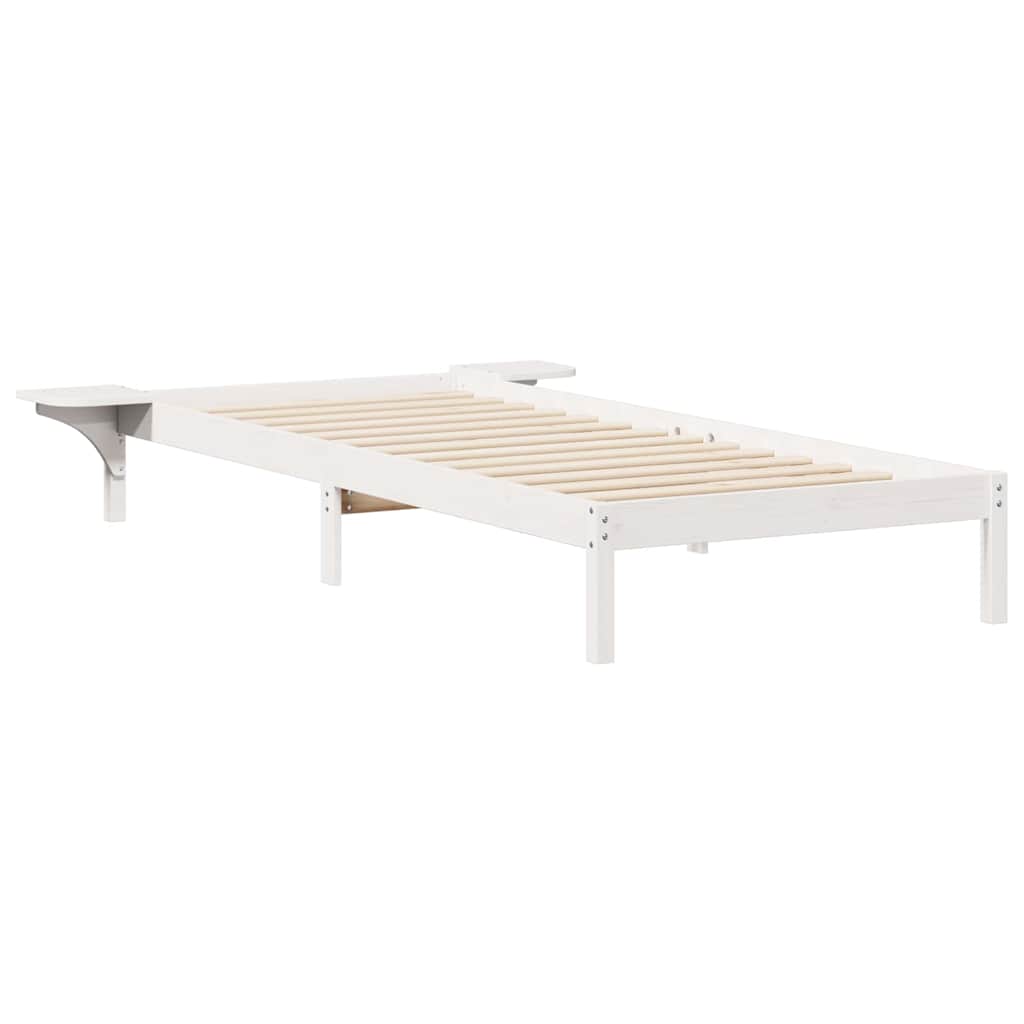Bettgestell mit Nachttischen Weiß 90 x 220 cm