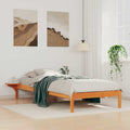 Bettgestell mit Nachttischen Wachsbraun 90 x 220 cm