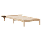 Bettgestell mit Nachttischen Natur 100 x 220 cm