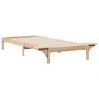 Bettgestell mit Nachttischen Natur 100 x 220 cm