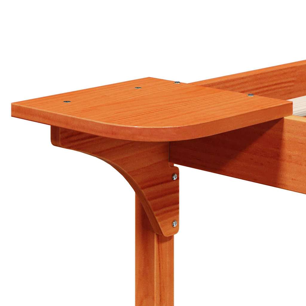 Bettgestell mit Nachttischen Wachsbraun 100 x 220 cm