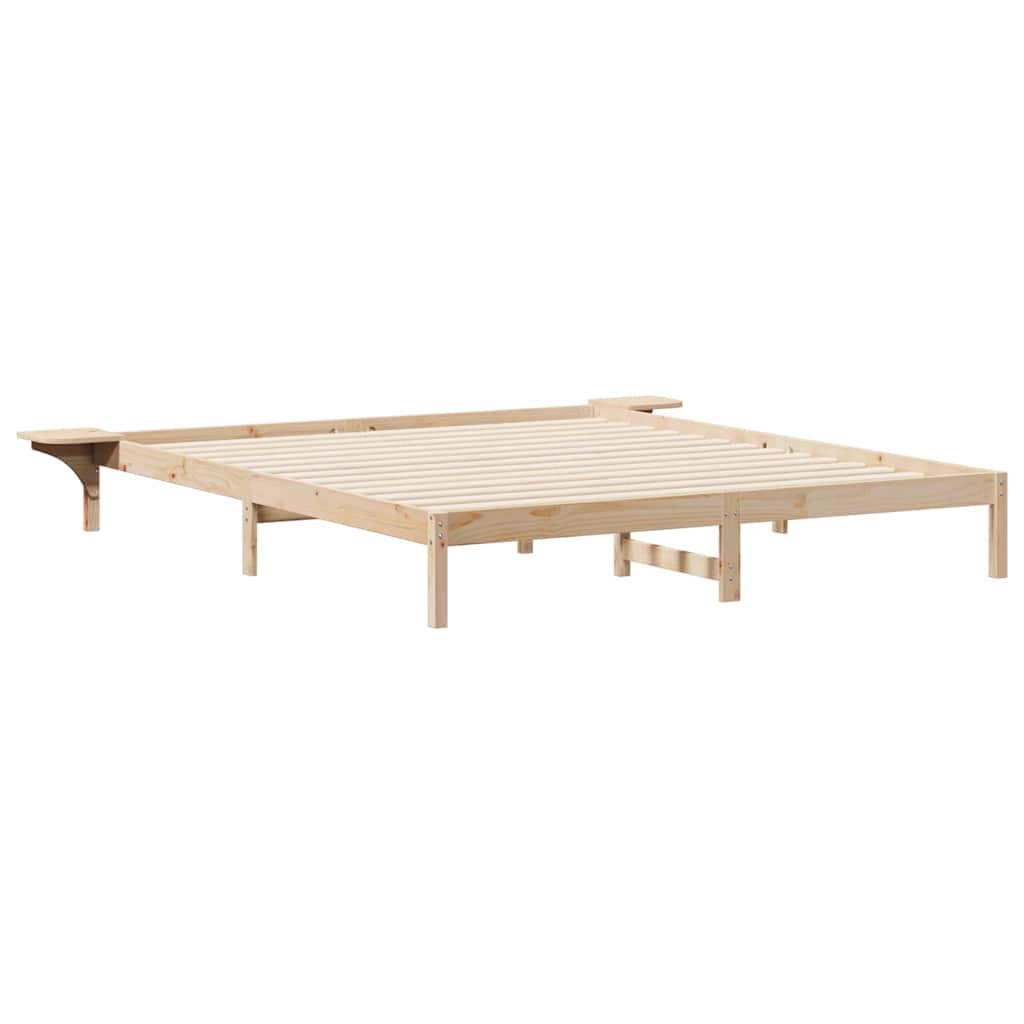 Bettgestell mit Nachttischen Natur 200 x 220 cm