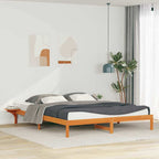 Bettgestell mit Nachttischen Wachsbraun 200 x 220 cm
