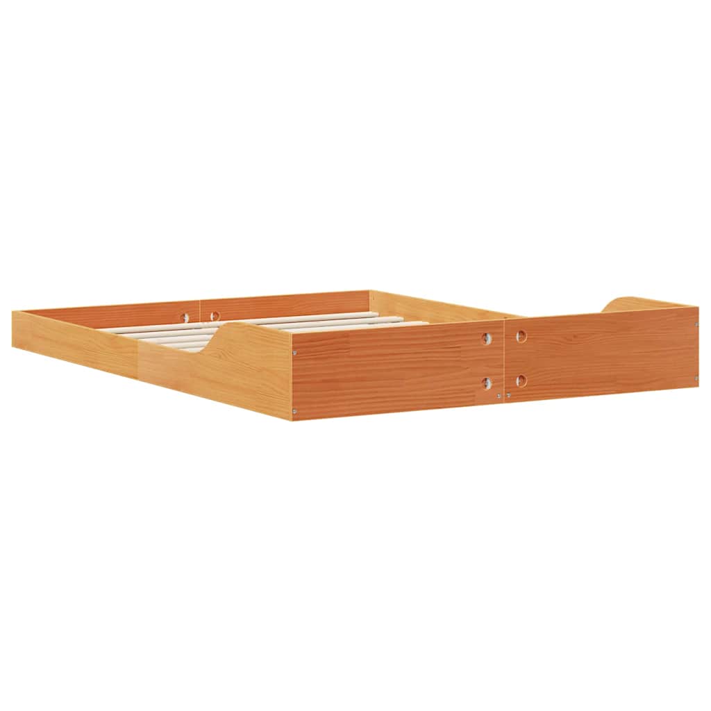Bettrahmen Wachsbraun 140 x 190 cm Massives Kiefernholz