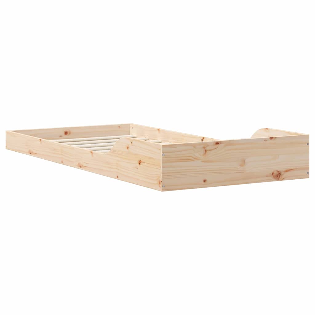 Bettrahmen Natur 90 x 190 cm Massives Kiefernholz