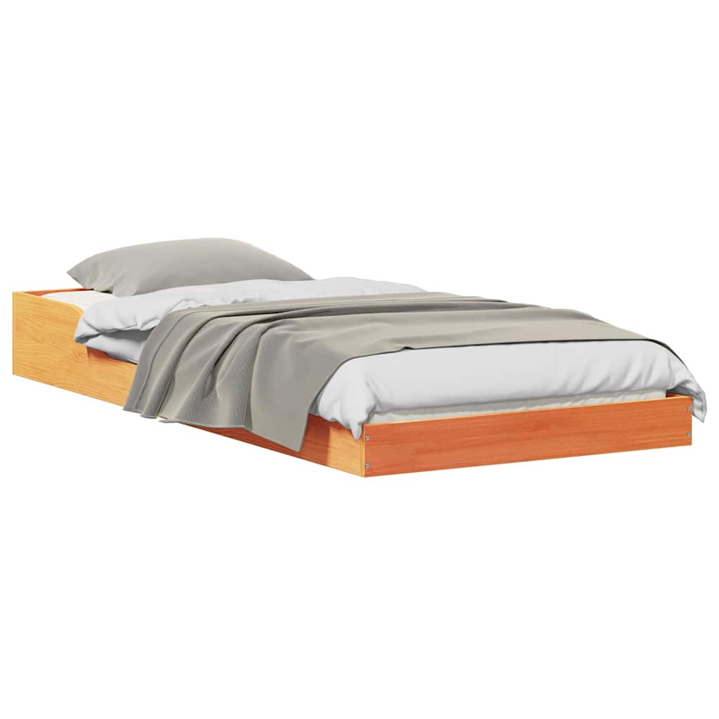 Bettrahmen Wachsbraun 75 x 190 cm Massives Kiefernholz
