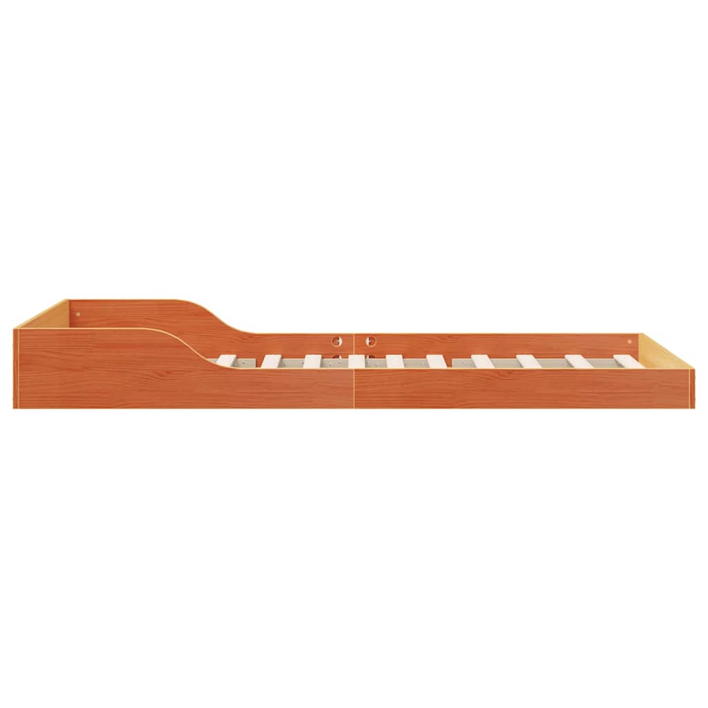 Bettrahmen Wachsbraun 80 x 210 cm Massives Kiefernholz