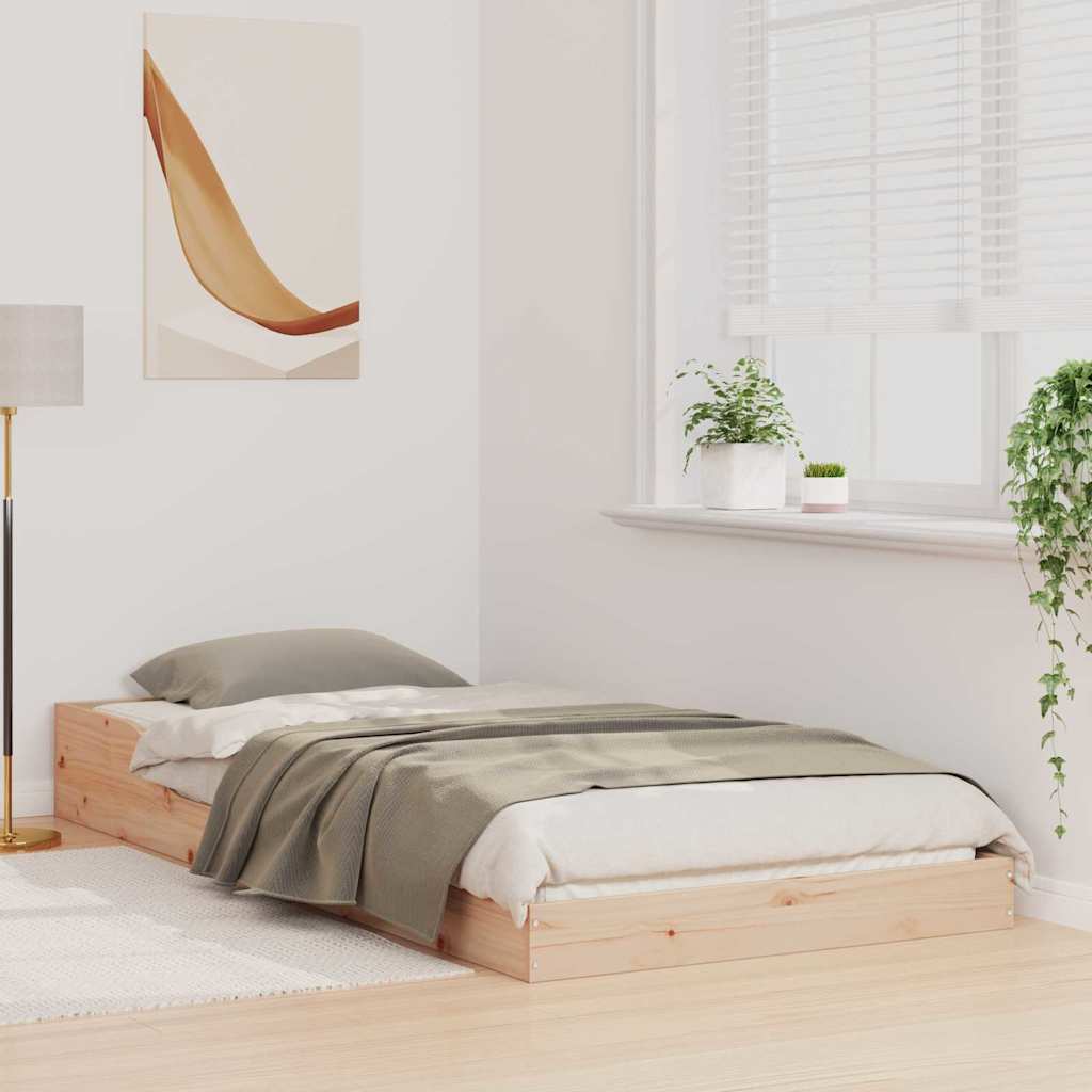 Bettrahmen Braun 90 x 210 cm Massives Kiefernholz