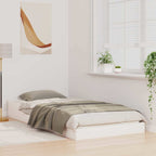 Bettrahmen Weiß 90 x 210 cm Massives Kiefernholz