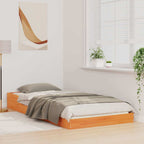 Bettrahmen Wachsbraun 90 x 210 cm Massives Kiefernholz