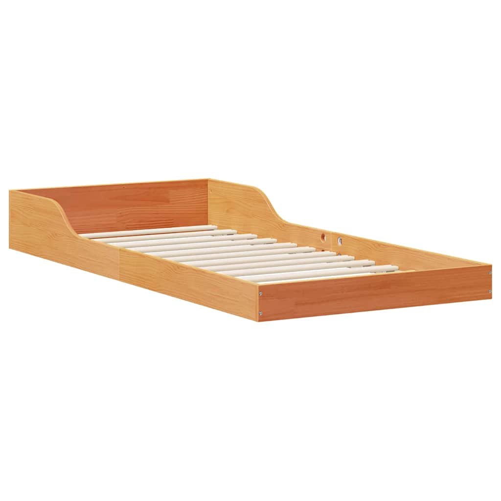 Bettrahmen Wachsbraun 100 x 210 cm Massives Kiefernholz
