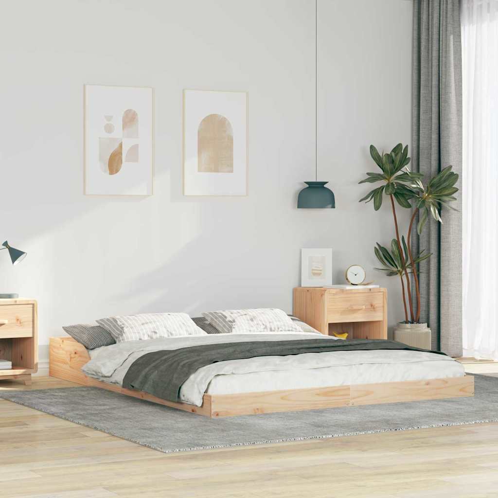 Bettrahmen Braun 140 x 210 cm Massives Kiefernholz