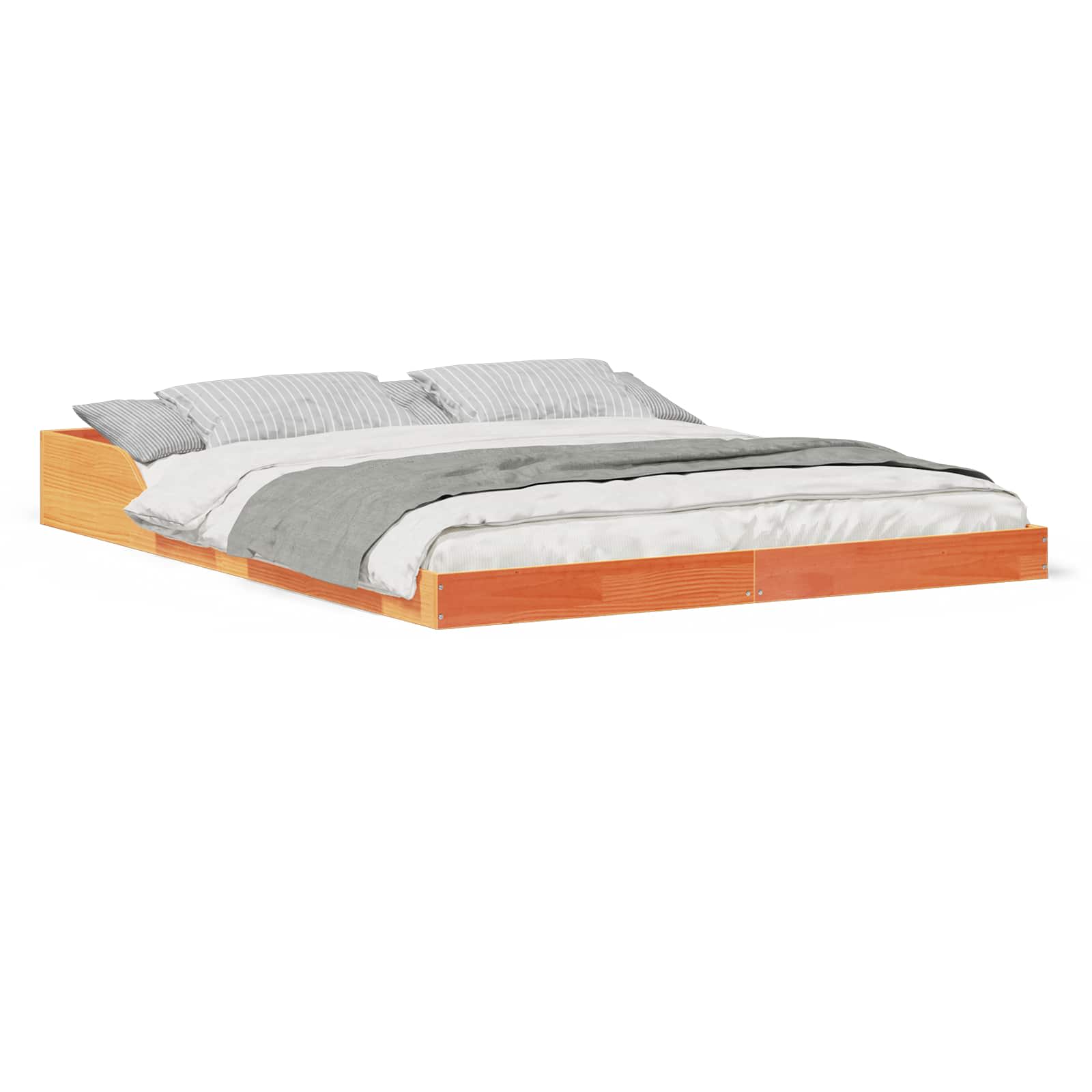 Bettrahmen Wachsbraun 140 x 210 cm Massives Kiefernholz