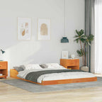 Bettrahmen Wachsbraun 160 x 210 cm Massives Kiefernholz