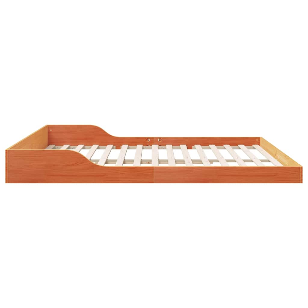 Bettrahmen Wachsbraun 200 x 210 cm Massives Kiefernholz