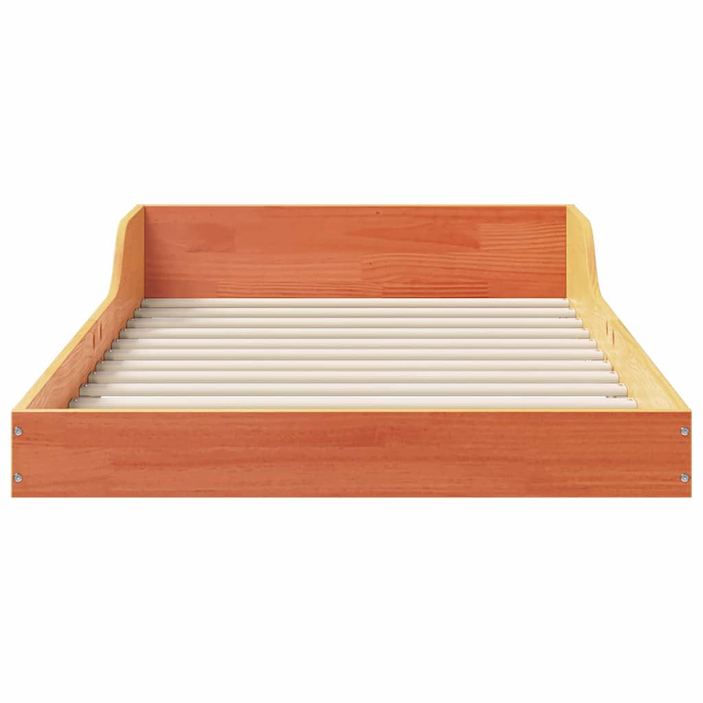 Bettrahmen Wachsbraun 90 x 220 cm Massives Kiefernholz