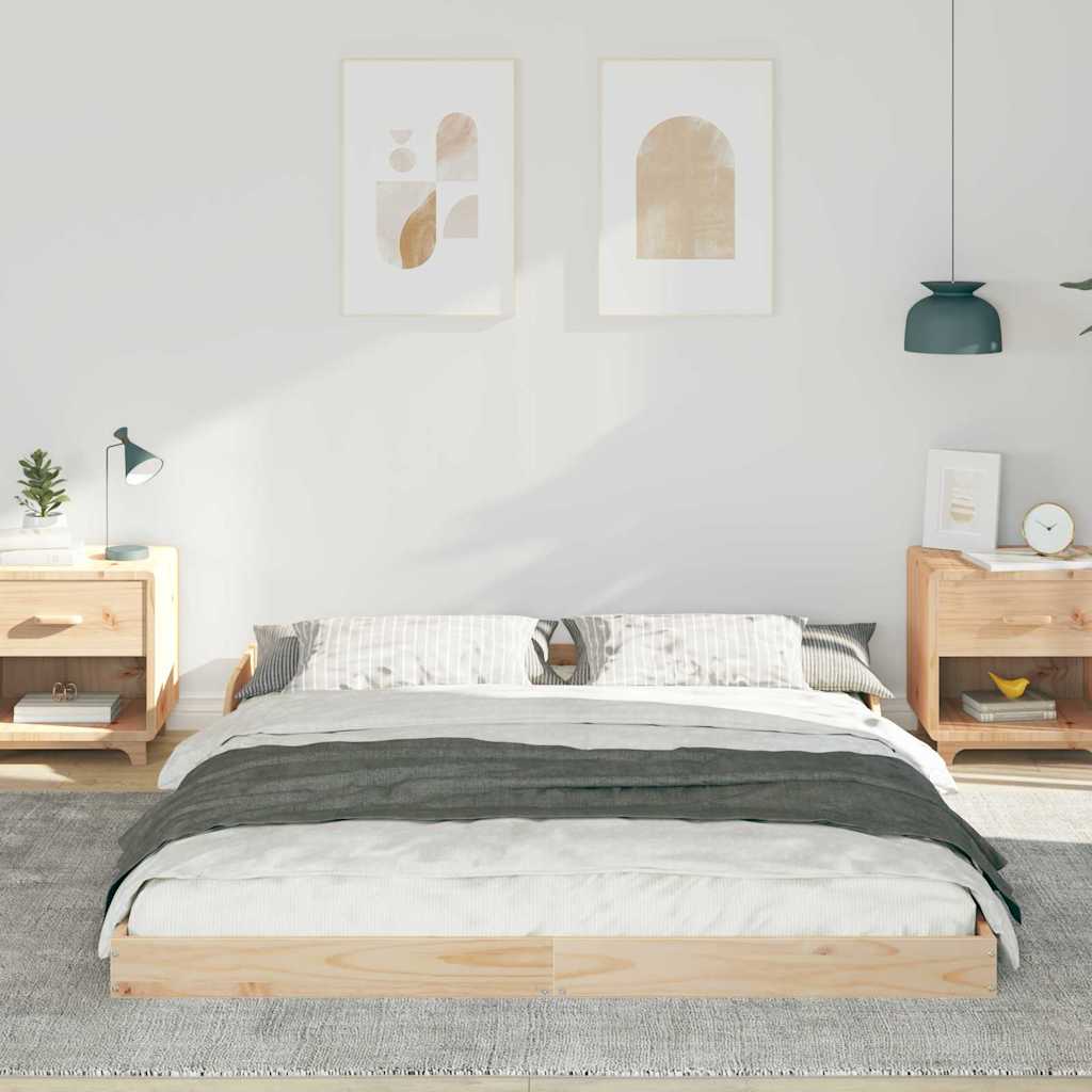 Bettrahmen Braun 140 x 220 cm Massives Kiefernholz