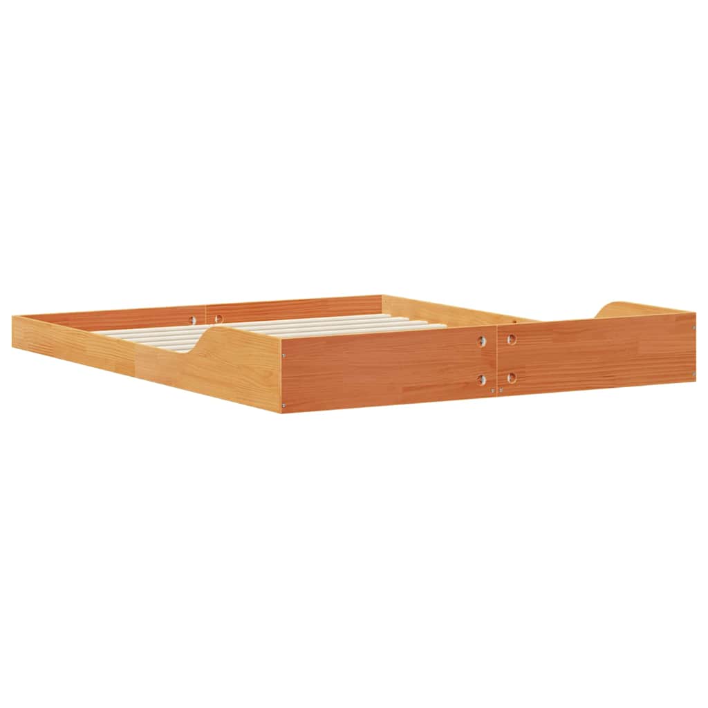 Bettrahmen Wachsbraun 140 x 220 cm Massives Kiefernholz