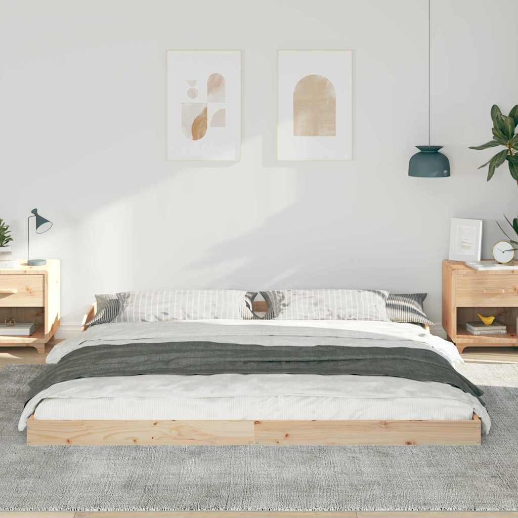 Bettrahmen Braun 200 x 220 cm Massives Kiefernholz