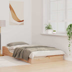Bettrahmen Braun 75 x 190 cm Massives Kiefernholz