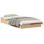 Bettrahmen Braun 75 x 190 cm Massives Kiefernholz