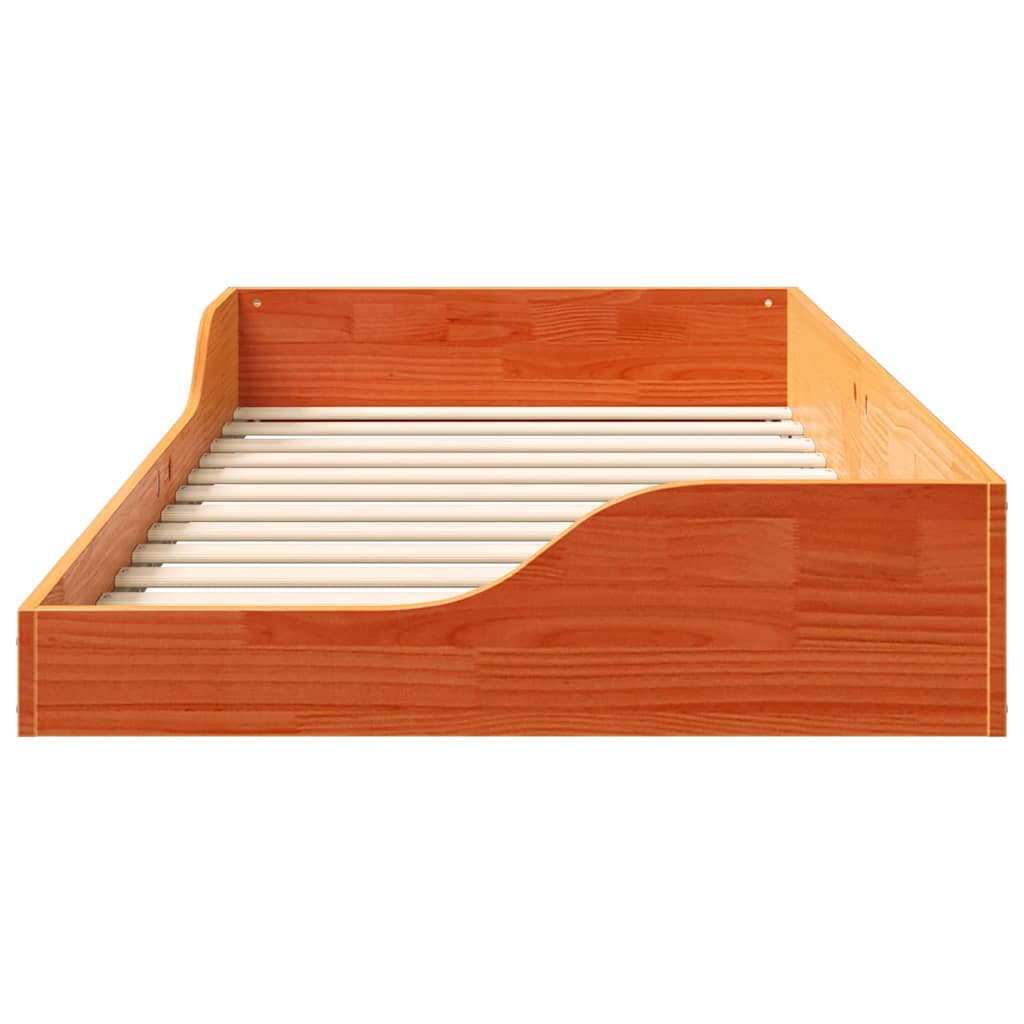 Bettrahmen Wachsbraun 75 x 190 cm Massives Kiefernholz