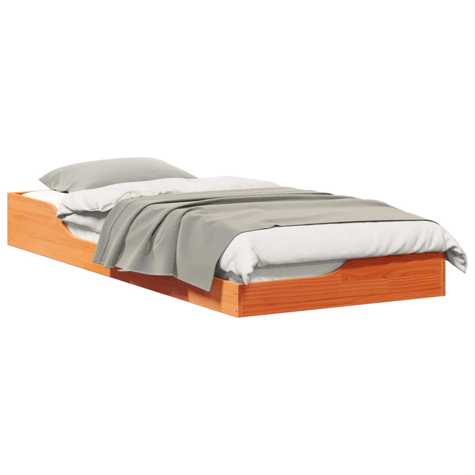 Bettrahmen Wachsbraun 80 x 210 cm Massives Kiefernholz
