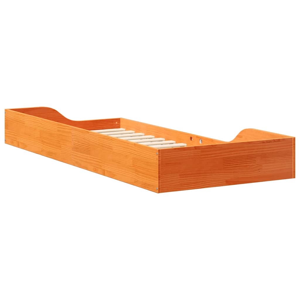 Bettrahmen Wachsbraun 80 x 210 cm Massives Kiefernholz