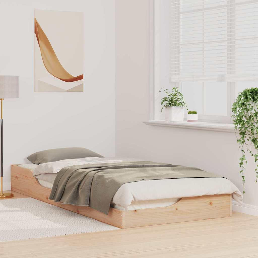 Bettrahmen Braun 90 x 210 cm Massives Kiefernholz