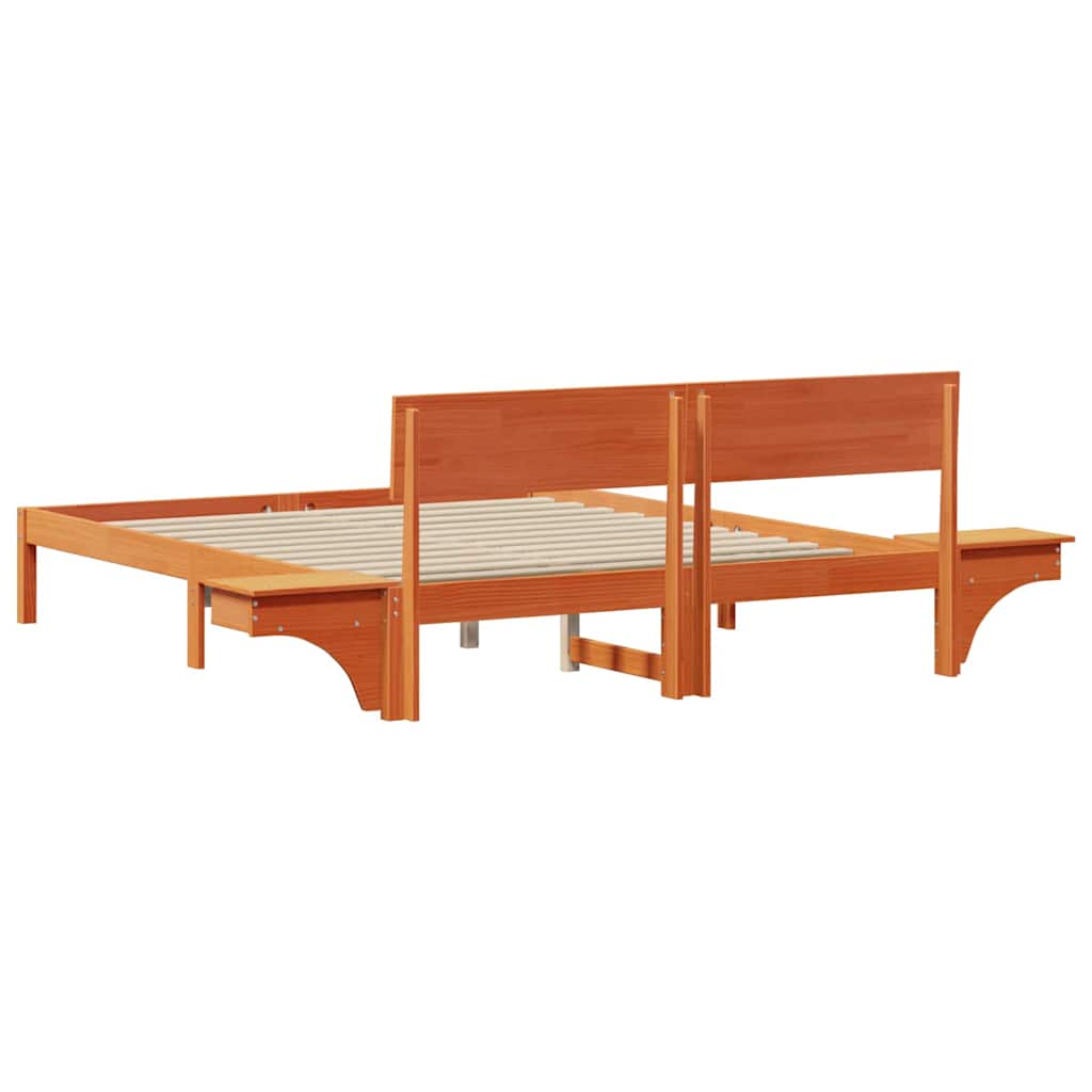 Bettrahmen Wachsbraun 160 x 200 cm Massives Kiefernholz
