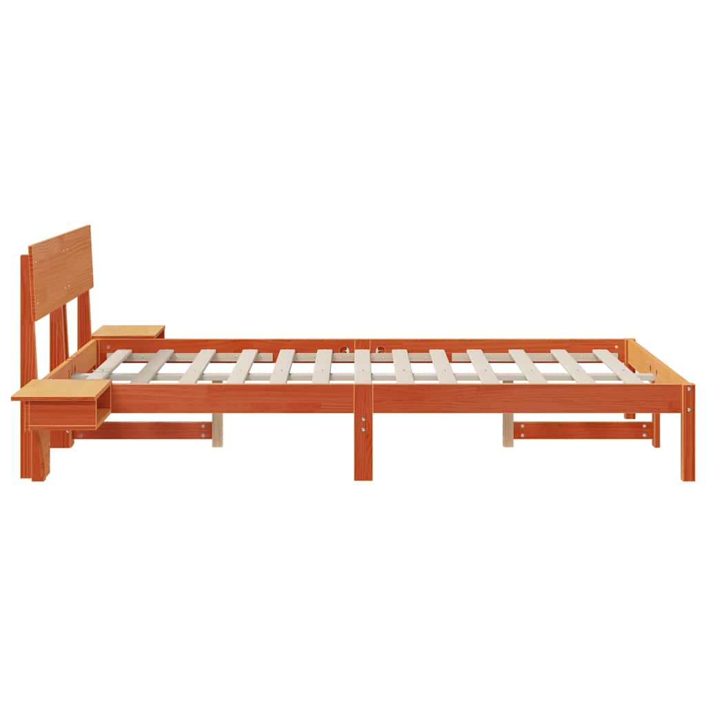 Bettrahmen Wachsbraun 140 x 190 cm Massives Kiefernholz