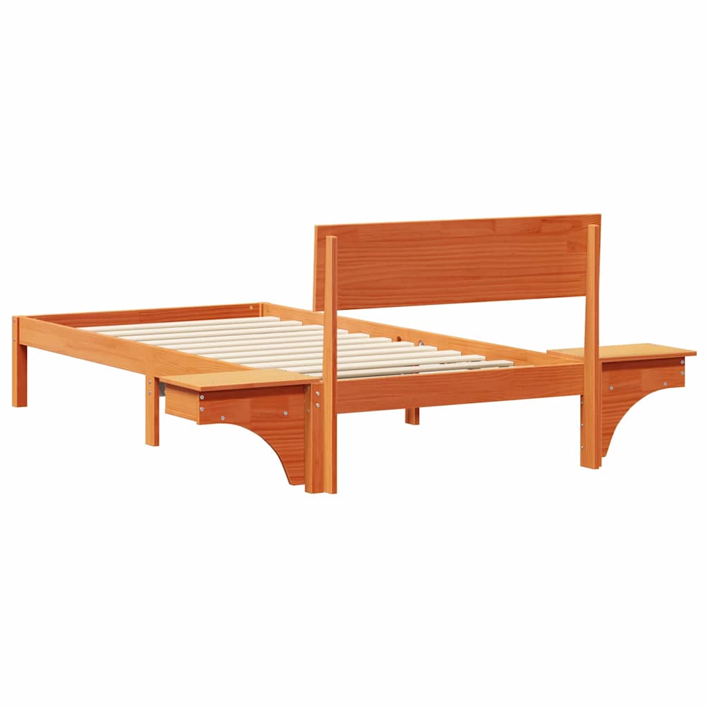 Bettrahmen Wachsbraun 100 x 200 cm Massives Kiefernholz