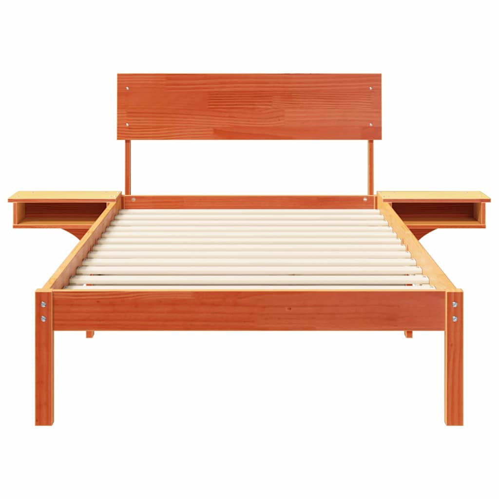Bettrahmen Wachsbraun 90 x 190 cm Massives Kiefernholz
