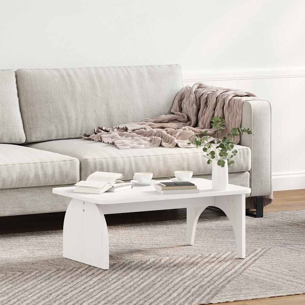 Couchtisch Weiß 80 x 50 x 31 cm Massivholz Kiefer