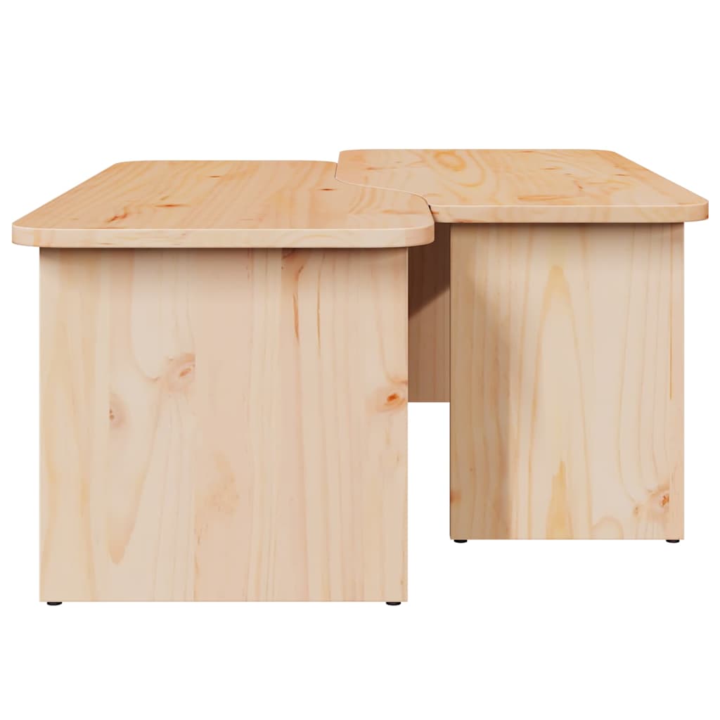 Couchtisch 2 pcs Natur Massivholz Kiefer
