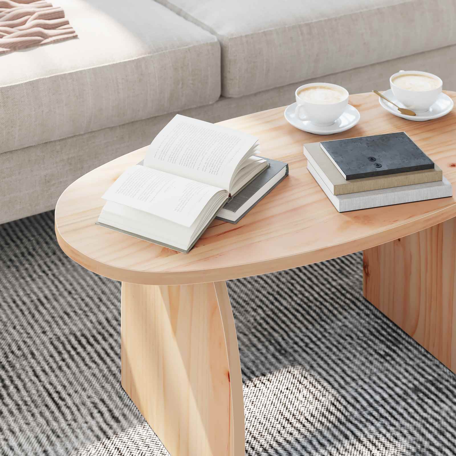Couchtisch Braun 80 x 40 x 35 cm Massives Kiefernholz