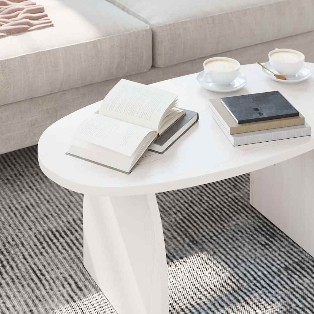 Couchtisch Weiß 80 x 40 x 35 cm Massives Kiefernholz