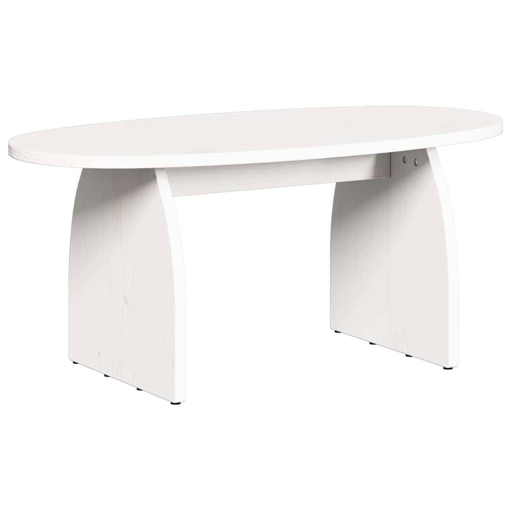 Couchtisch Weiß 80 x 40 x 35 cm Massives Kiefernholz