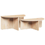 Couchtisch 2 pcs Natur Massivholz Kiefer