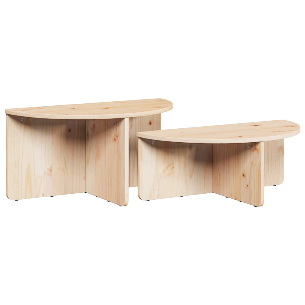 Couchtisch 2 pcs Natur Massivholz Kiefer