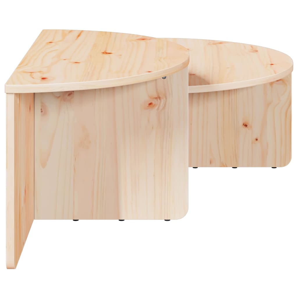 Couchtisch 2 pcs Natur Massivholz Kiefer