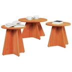 Couchtisch 3 pcs Wachsbraun