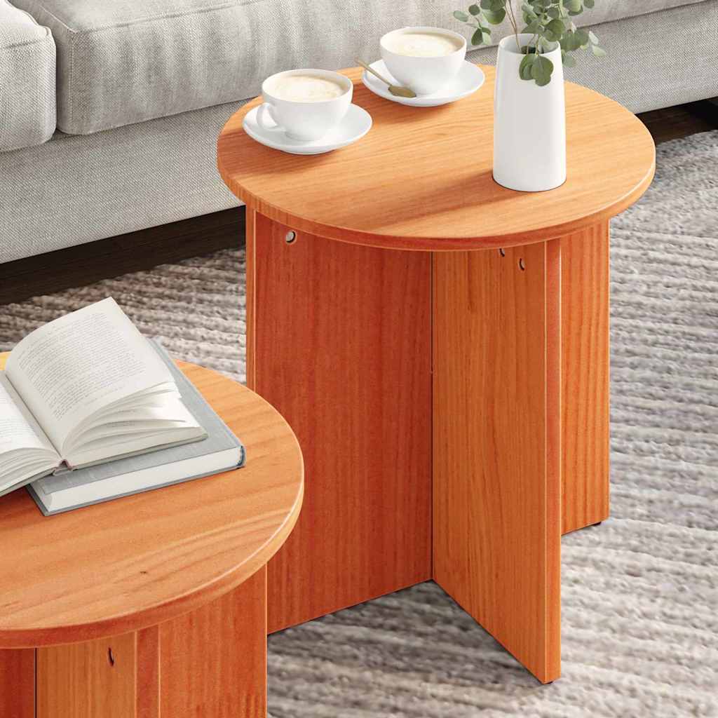 Couchtisch 2 pcs Wachsbraun