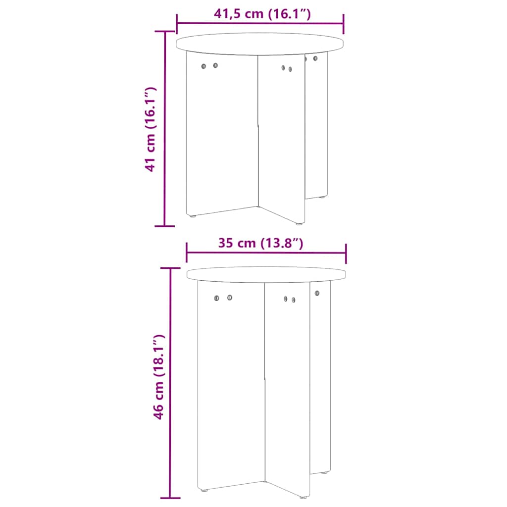 Couchtisch 2 pcs Wachsbraun