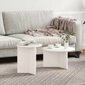 Couchtisch 2 pcs Weiß Massivholz Kiefer