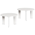 Couchtisch 2 pcs Weiß Massivholz Kiefer