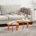 Couchtisch 2 pcs Wachsbraun Massivholz Kiefer