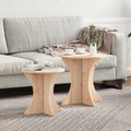 Couchtisch 2 pcs Natur Massivholz Kiefer